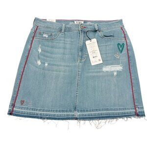 EV1 Alex Relaxed Vintage Stretch Jeans | NWT | Distressed Blue Skirt| Size 14